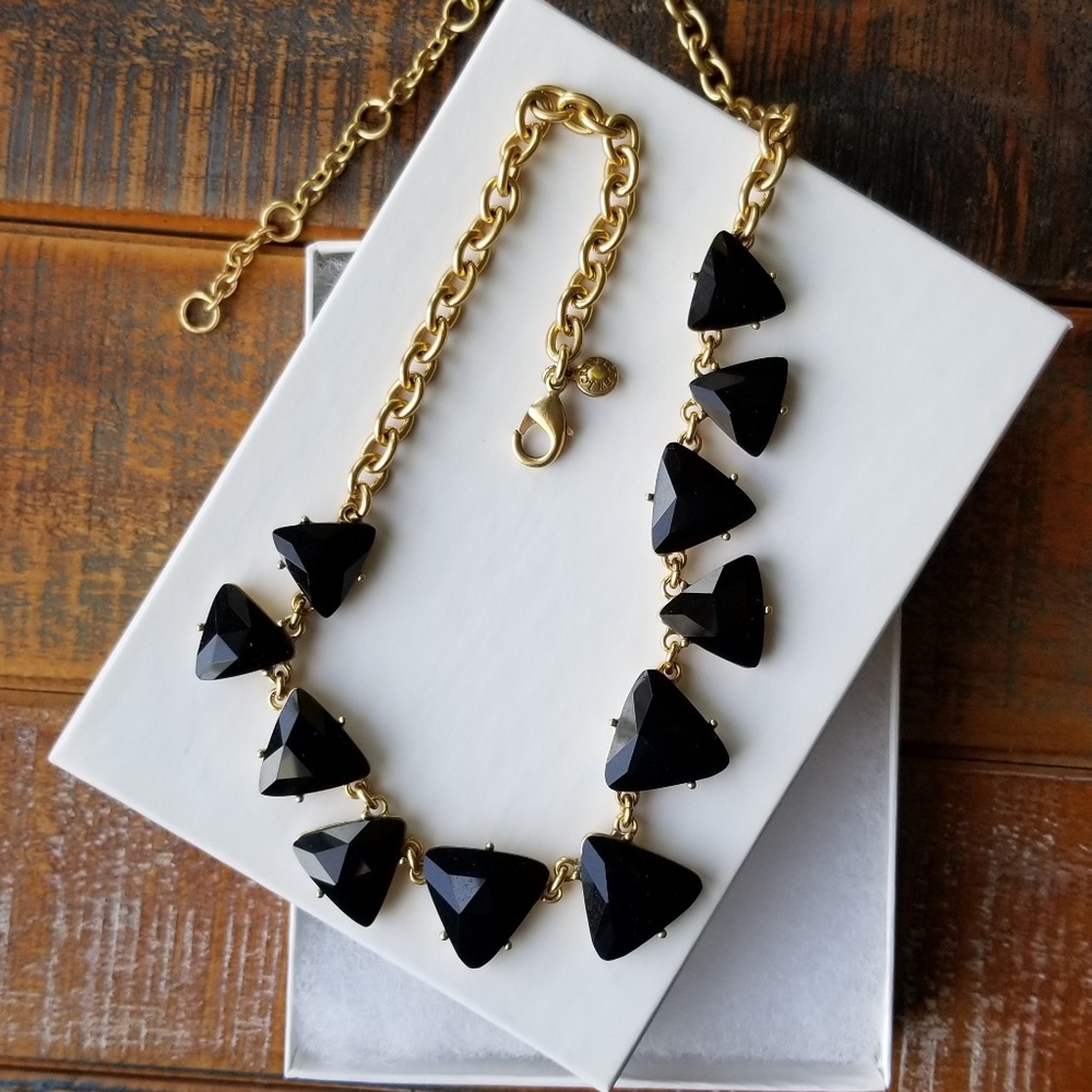 J. Crew Black Triangle Necklace